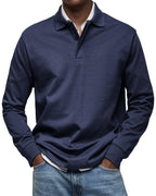 Men's Long Sleeve Soft Knit Polo