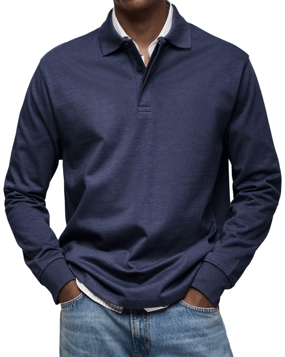 Men's Long Sleeve Soft Knit Polo