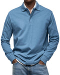 Men's Long Sleeve Soft Knit Polo