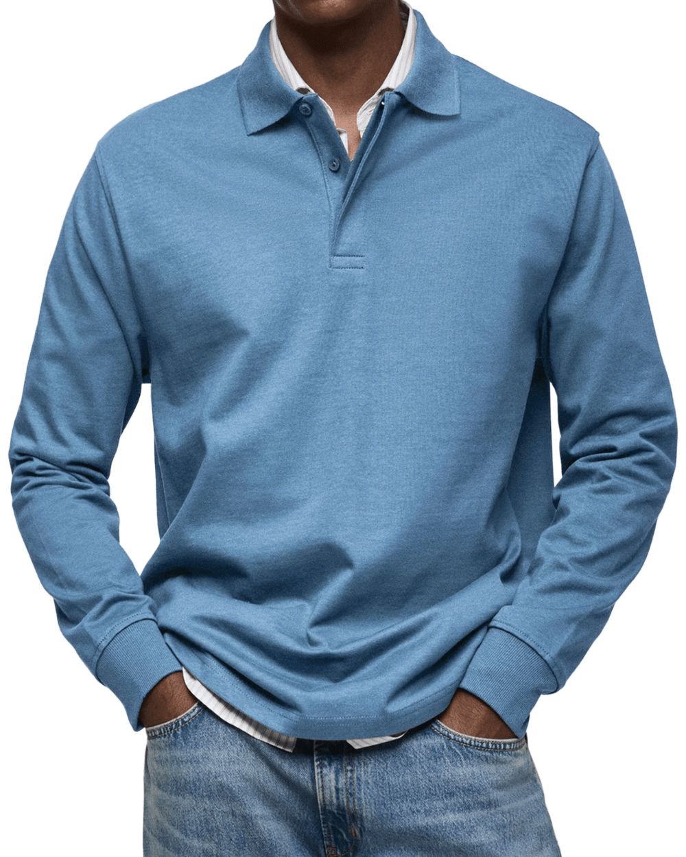 Men's Long Sleeve Soft Knit Polo