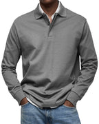 Men's Long Sleeve Soft Knit Polo