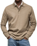 Men's Long Sleeve Soft Knit Polo