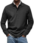 Men's Long Sleeve Soft Knit Polo