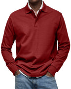 Men's Long Sleeve Soft Knit Polo