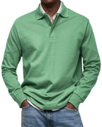 Men's Long Sleeve Soft Knit Polo
