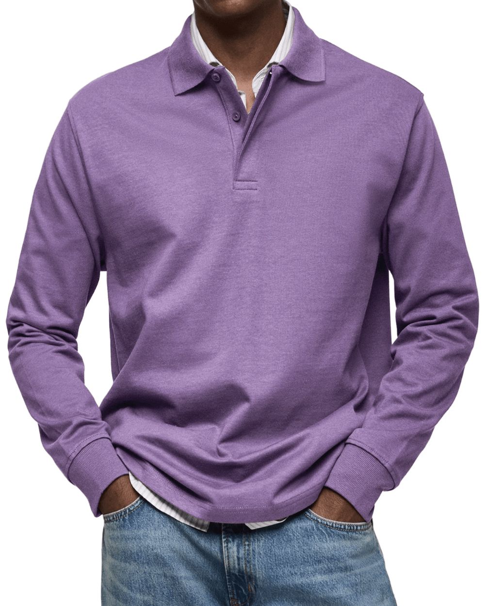 Men's Long Sleeve Soft Knit Polo