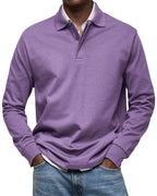 Men's Long Sleeve Soft Knit Polo
