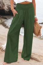 Women's Smocked Wide Leg Trousers