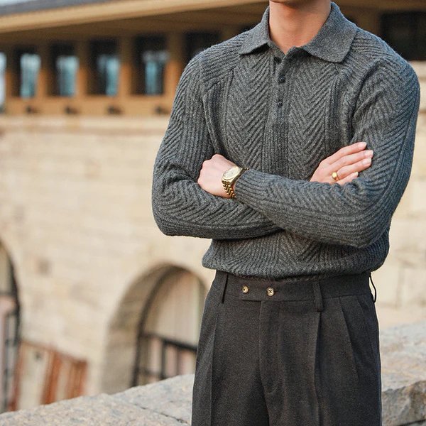 Men's Textured Knit Jumper