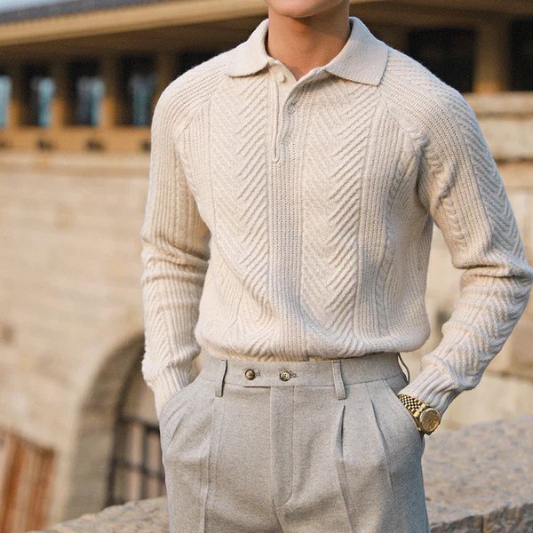 Men's Textured Knit Jumper