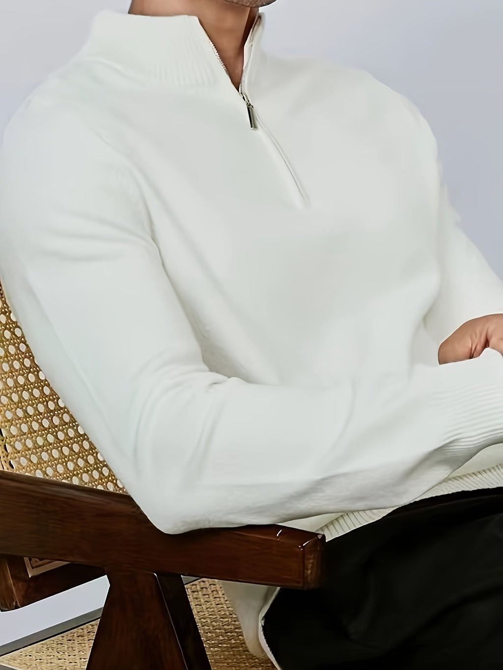 Men's High Neck Half Zip Jumper