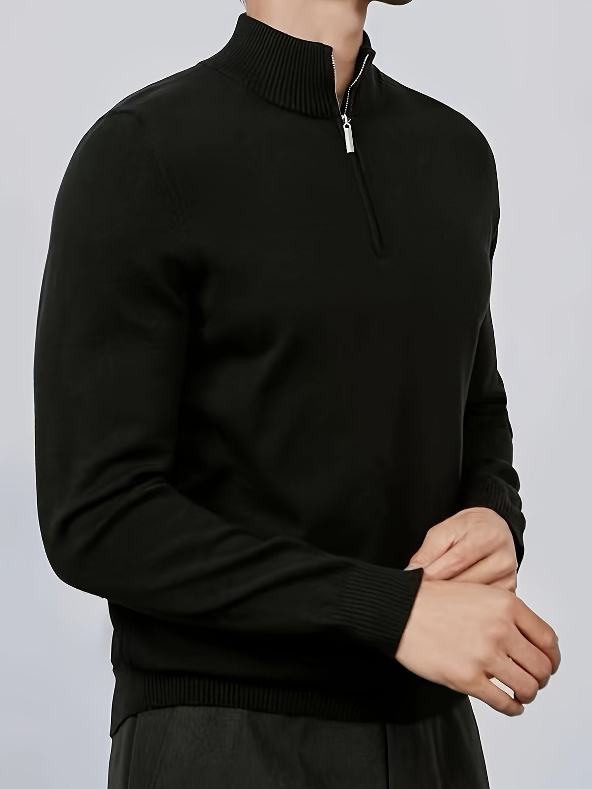 Men's High Neck Half Zip Jumper