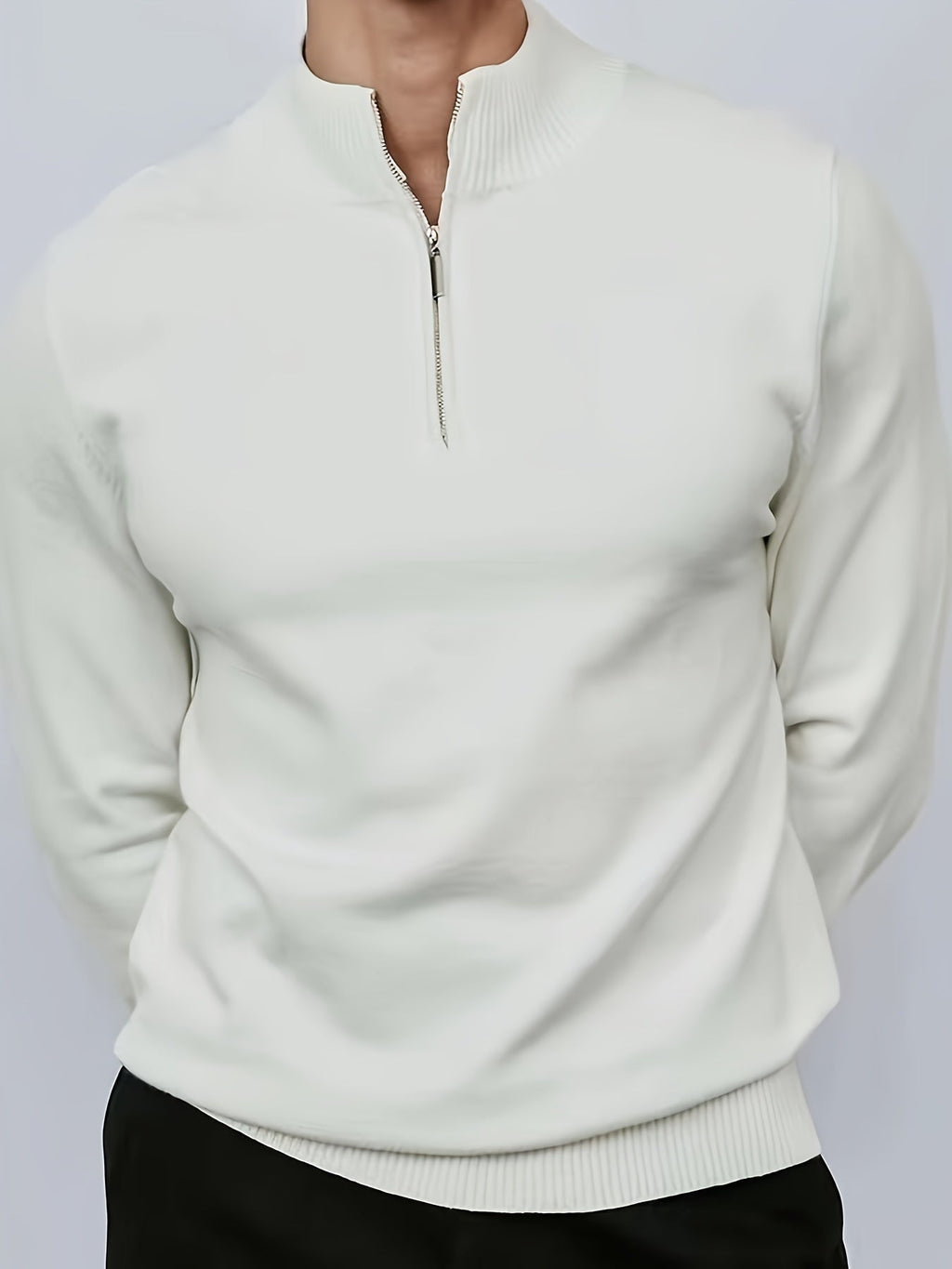 Men's High Neck Half Zip Jumper