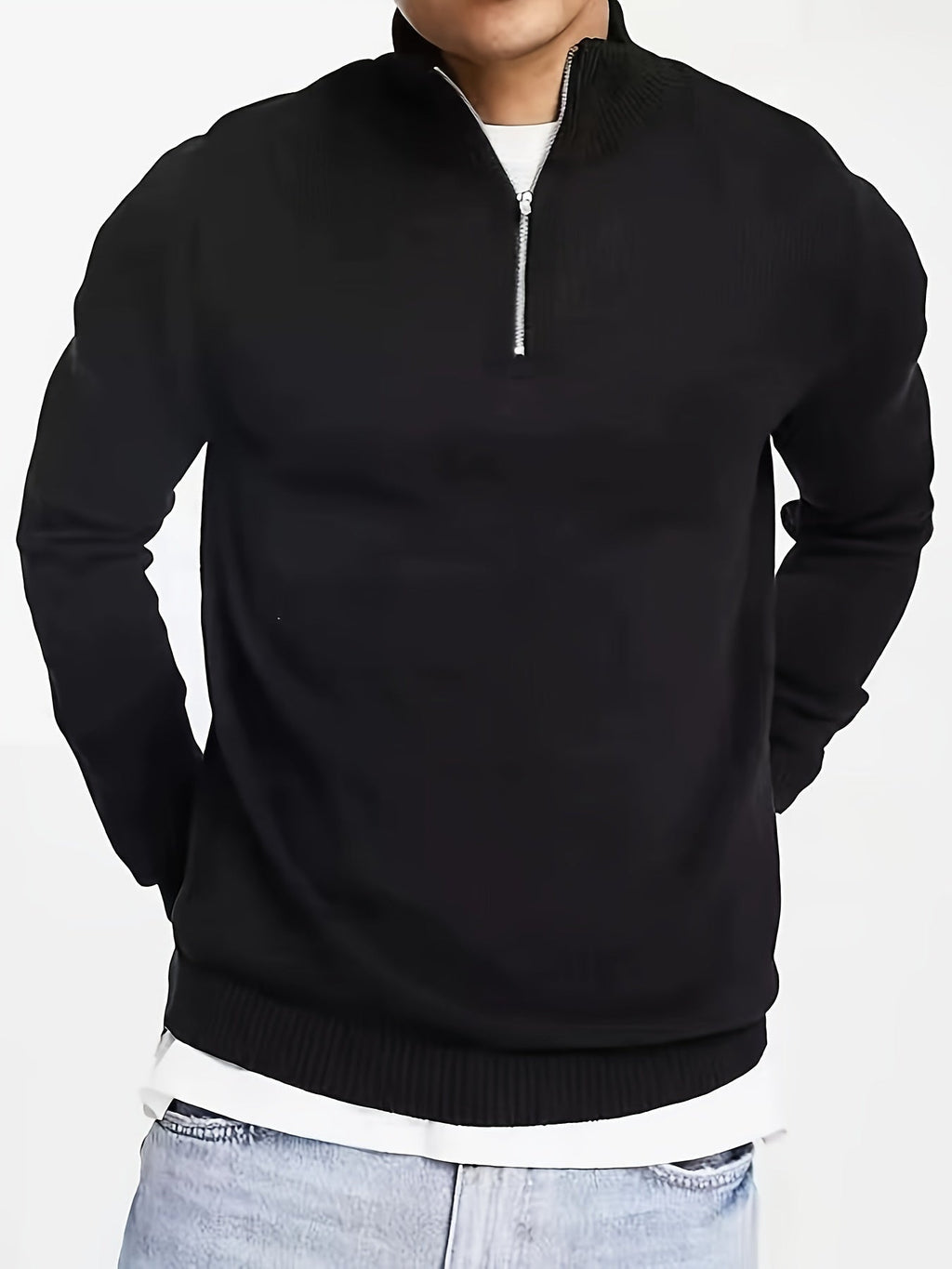 Men's High Neck Half Zip Jumper