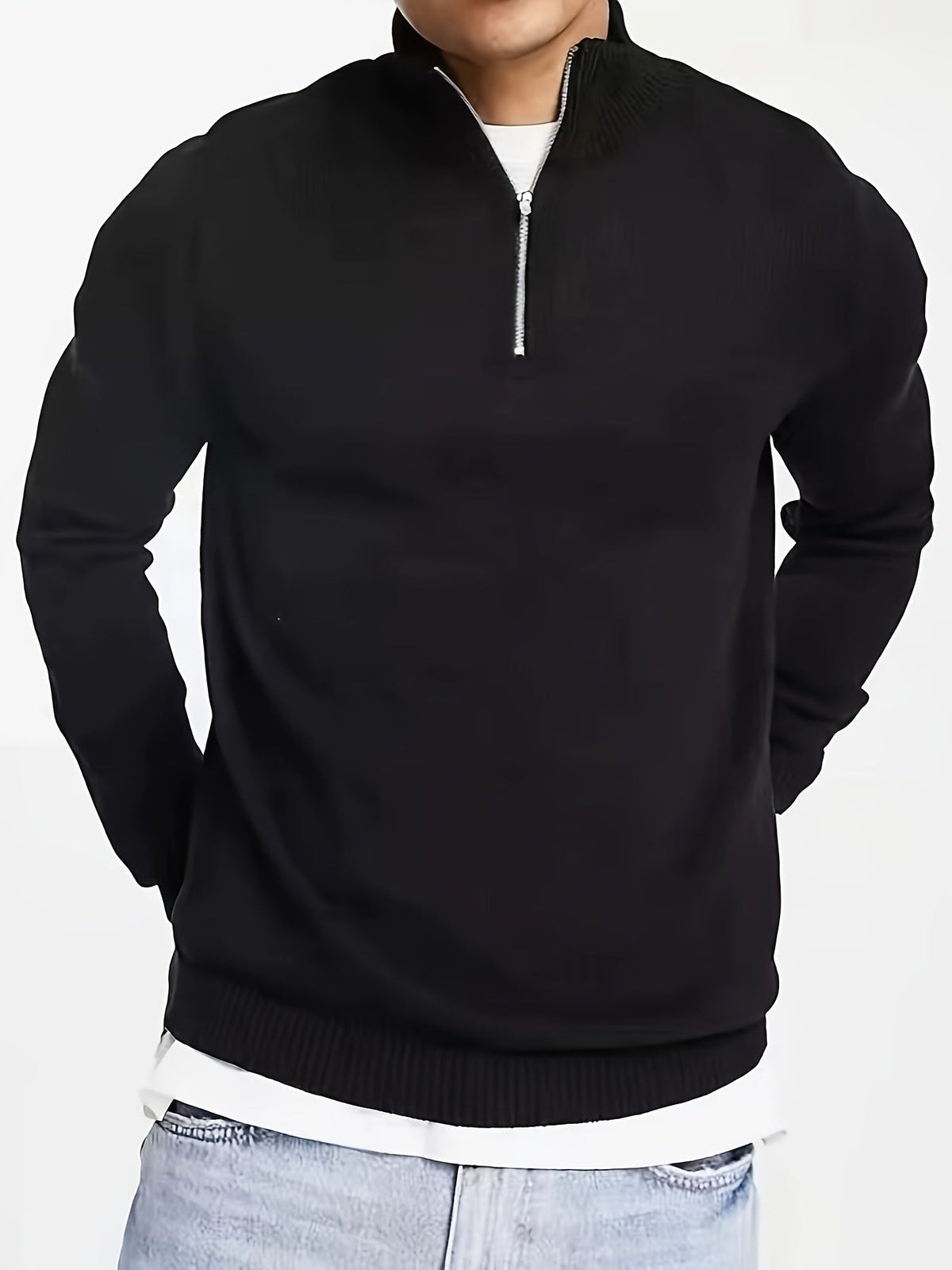 Men's High Neck Half Zip Jumper