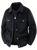 Men's Snap Button Printed Utility Jacket