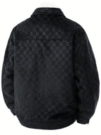 Men's Snap Button Printed Utility Jacket