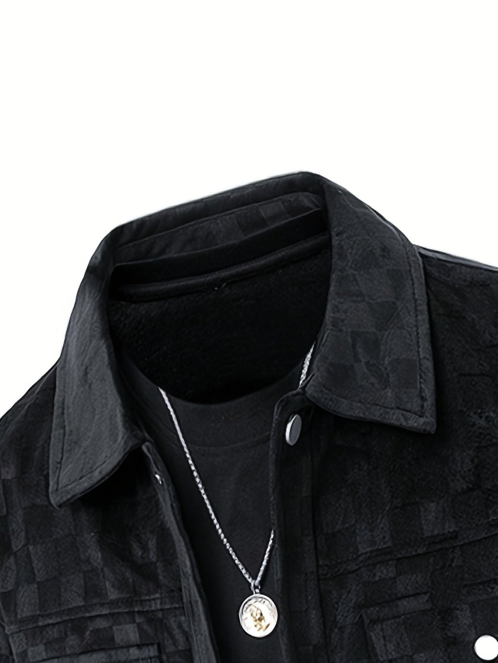 Men's Snap Button Printed Utility Jacket