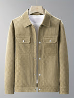 Men's Snap Button Printed Utility Jacket