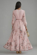 Women's Floral Pleated Maxi Dress