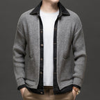 Men's Collared Button Front Cardigan