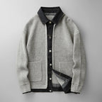 Men's Collared Button-Up Cardigan