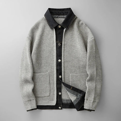 Men's Collared Button Front Cardigan