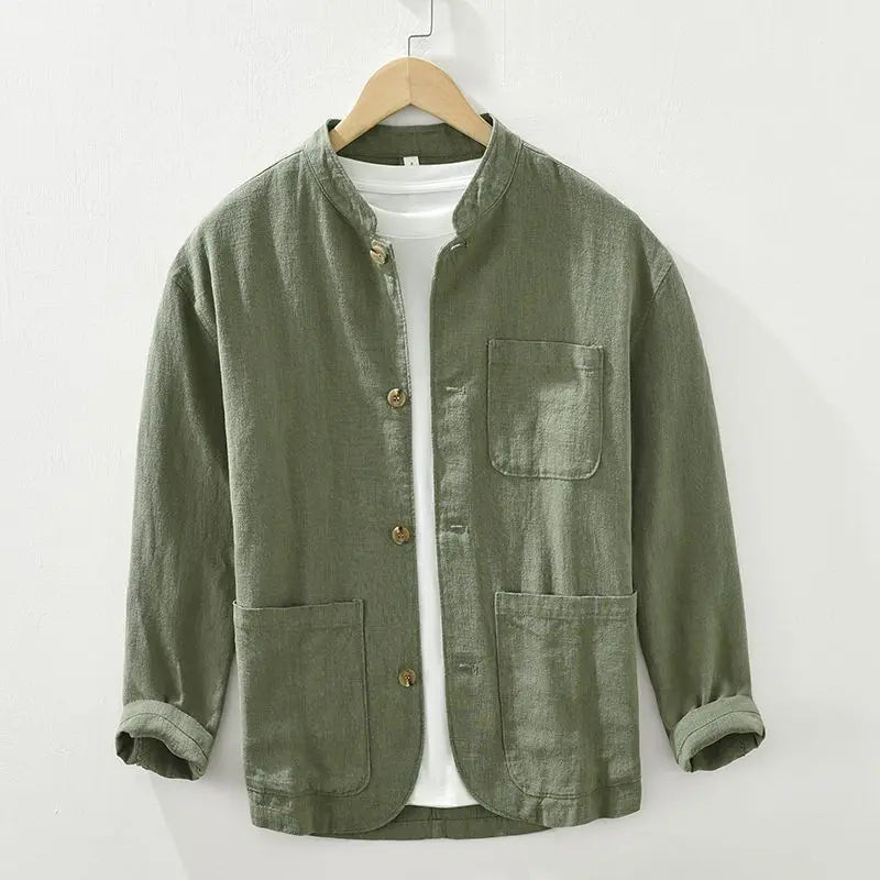 Men's Relaxed Stand Collar Overshirt