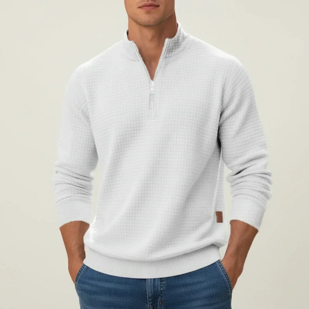 Men's Textured Quarter Zip Jumper