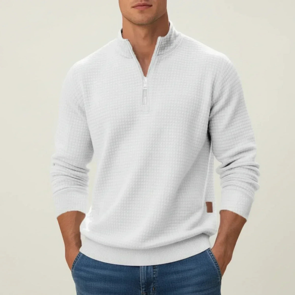 Men's Textured Quarter Zip Jumper