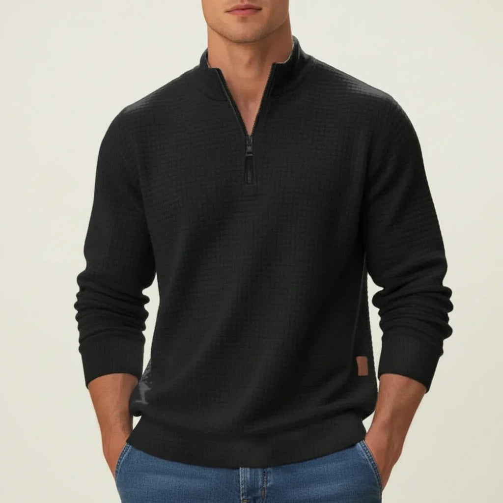 Men's Textured Quarter Zip Jumper