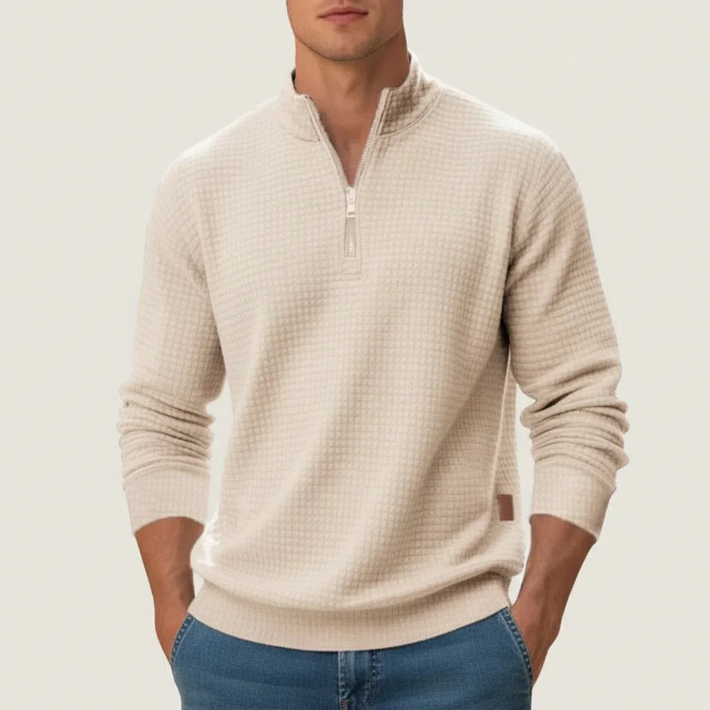 Men's Textured Quarter Zip Jumper