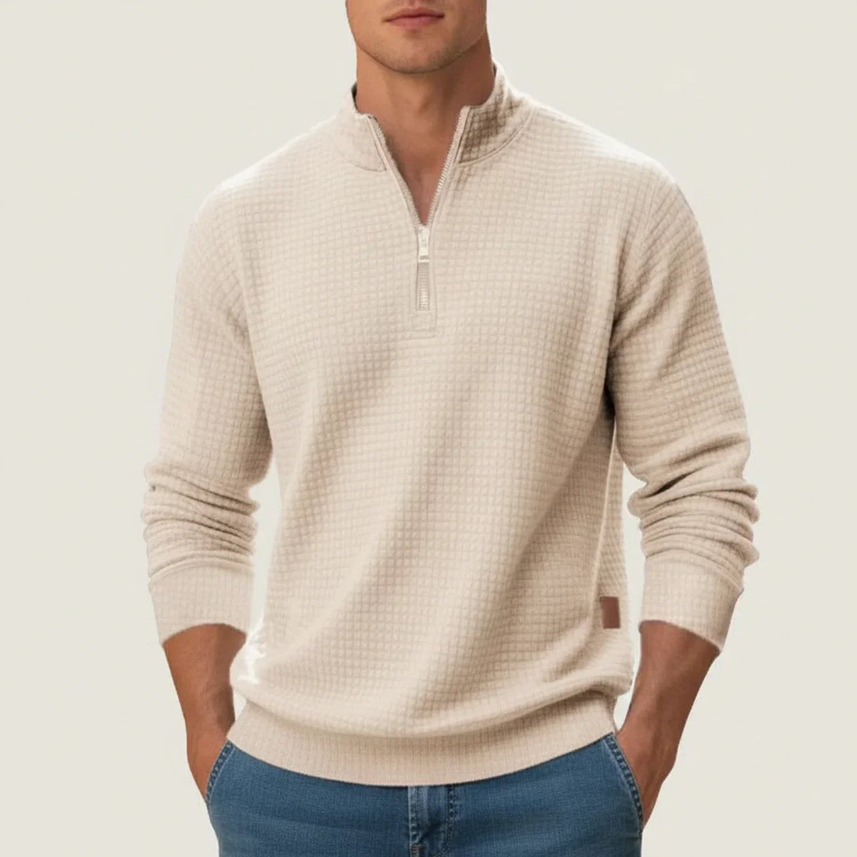 Men's Textured Quarter Zip Jumper