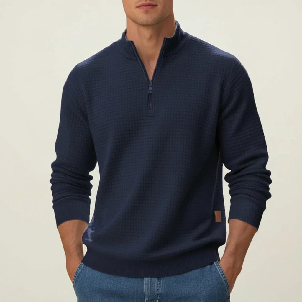 Men's Textured Quarter Zip Jumper