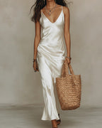 Women's V-Neck Bodycon Midi Set