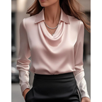 Women's Cowl Neck Satin Blouse
