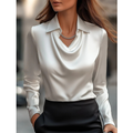 Women's Cowl Neck Satin Blouse