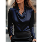 Women's Cowl Neck Satin Blouse