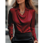 Women's Cowl Neck Satin Blouse