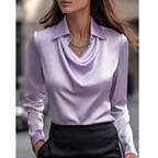 Women's Cowl Neck Satin Blouse