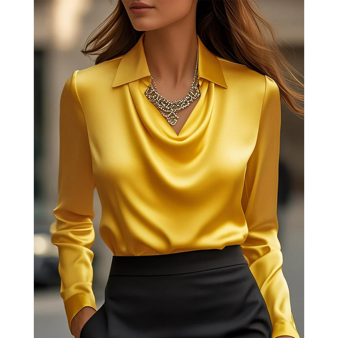 Women's Cowl Neck Satin Blouse