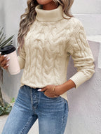 Women's Beige Cable Knit Jumper