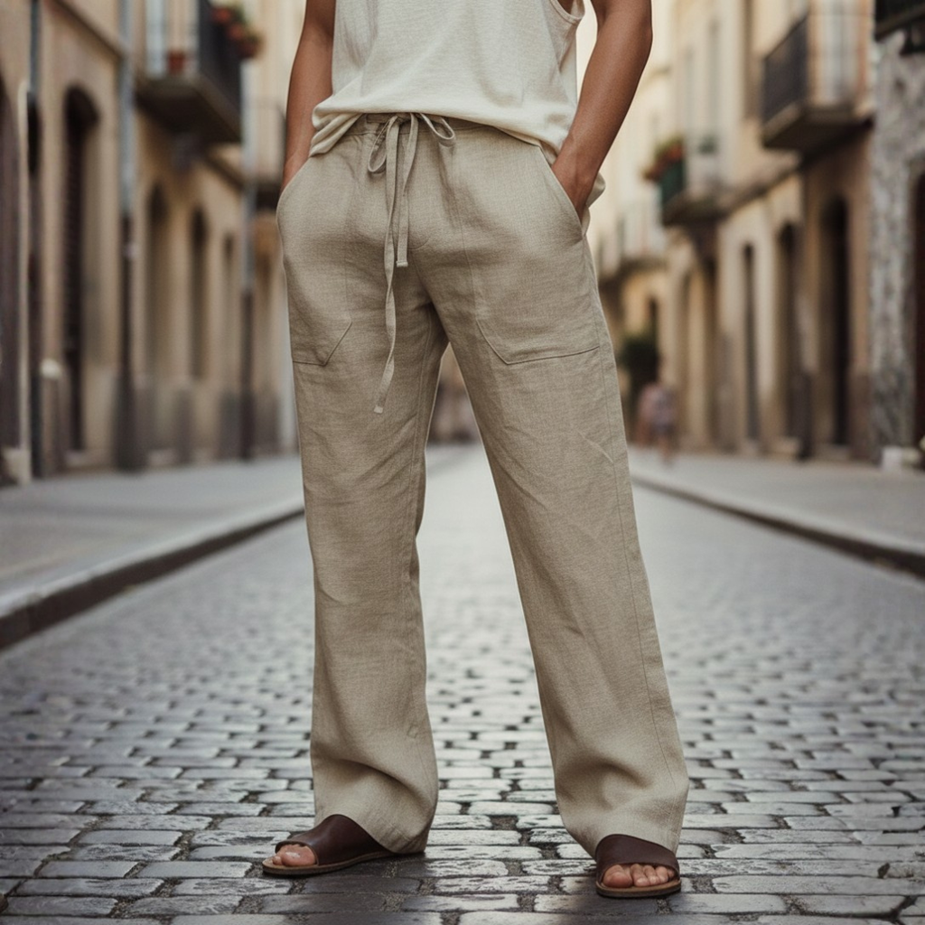 Men's Wide Leg Pull-On Trousers