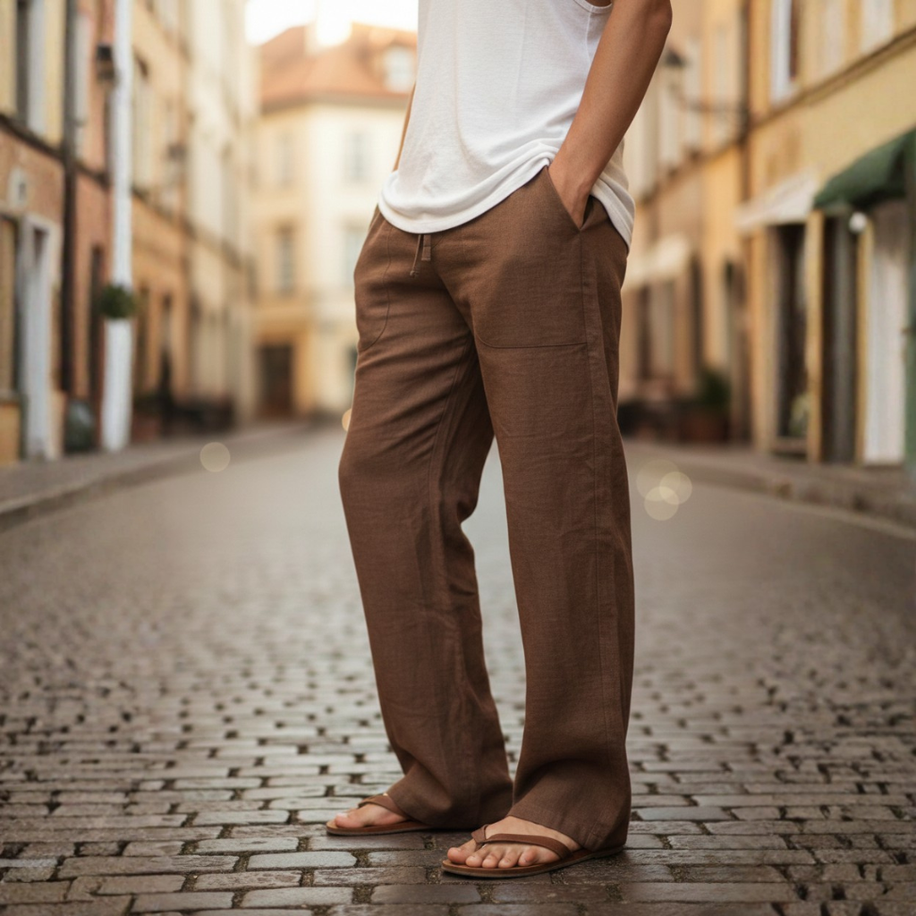Men's Wide Leg Pull-On Trousers
