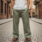 Men's Wide Leg Pull-On Trousers