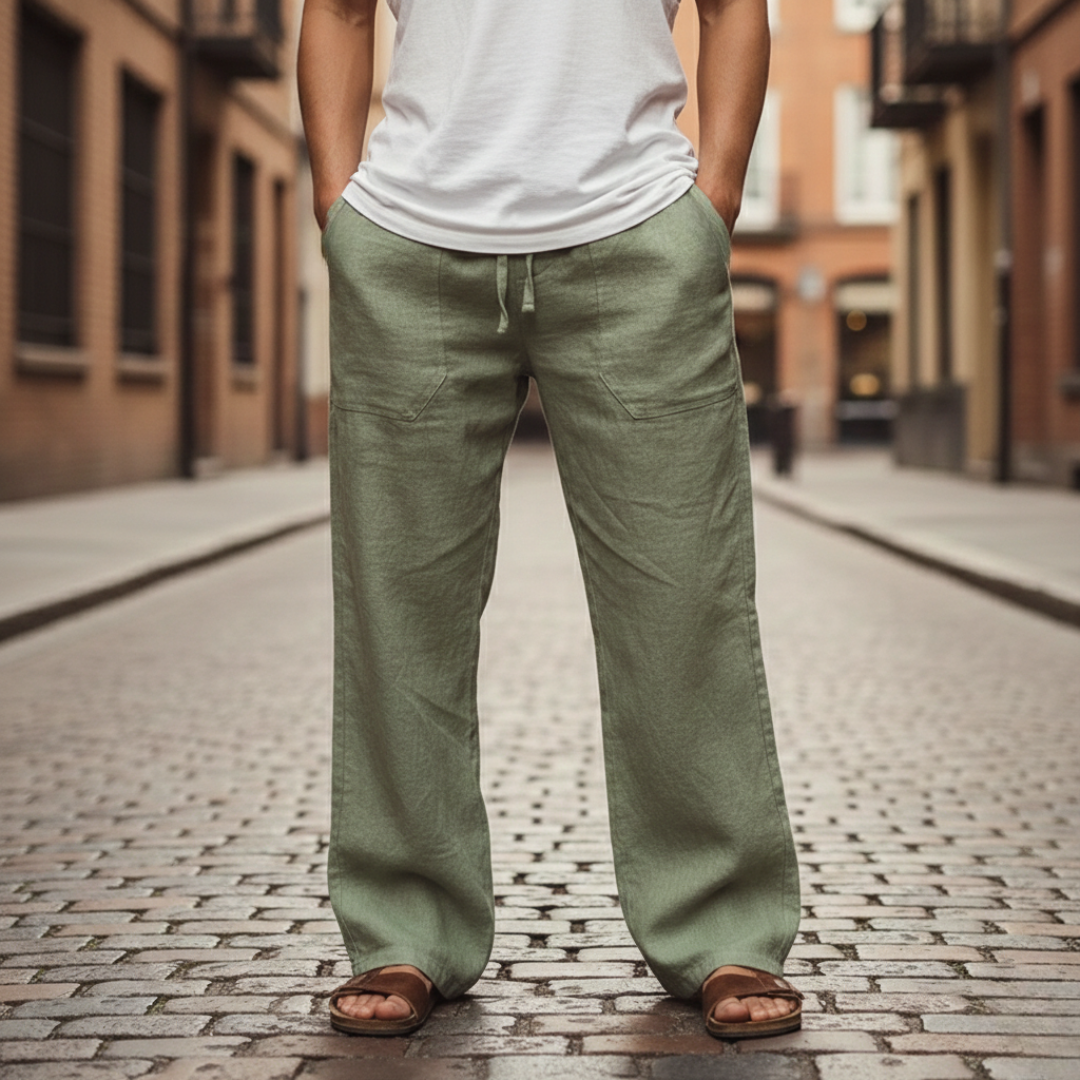 Men's Wide Leg Pull-On Trousers