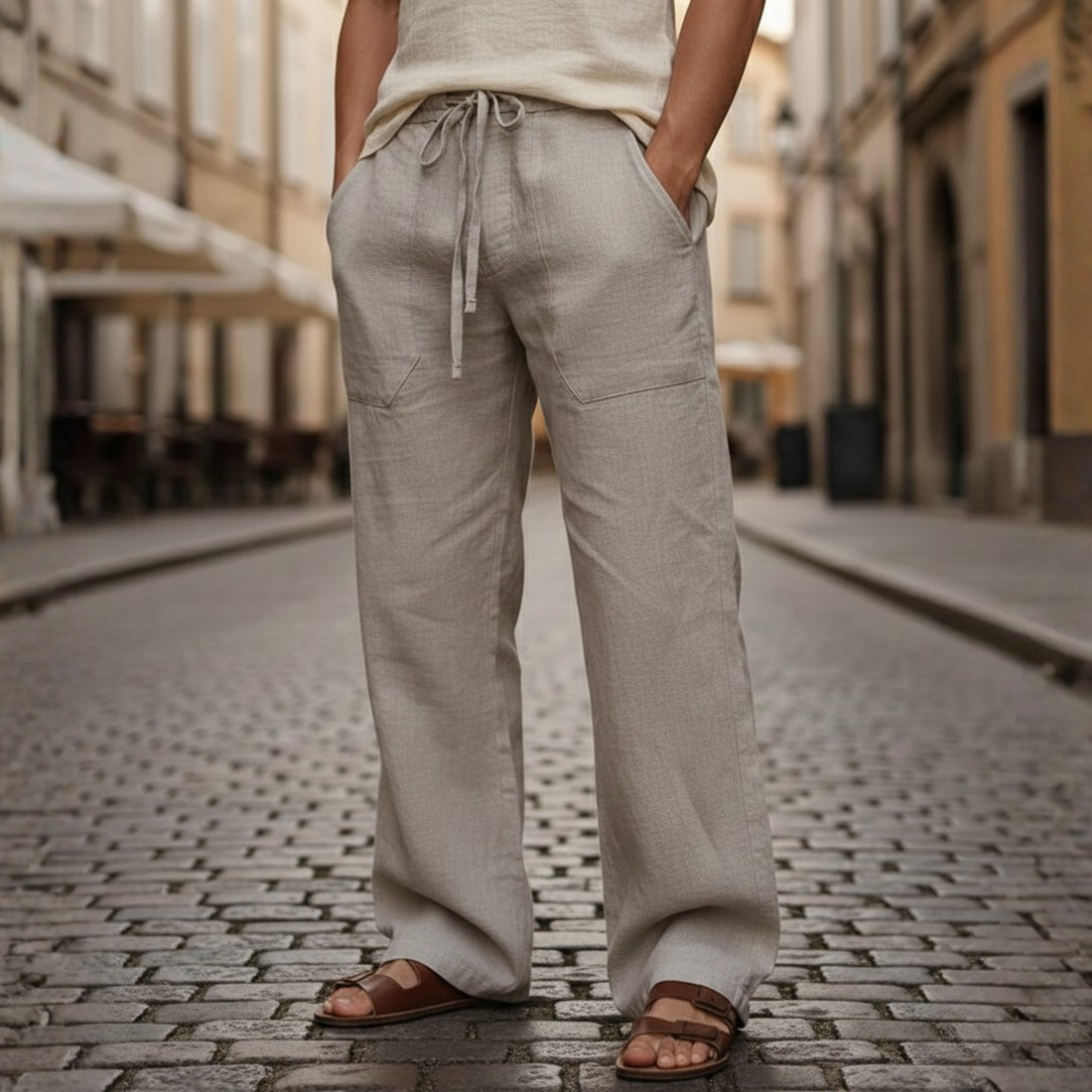Men's Wide Leg Pull-On Trousers