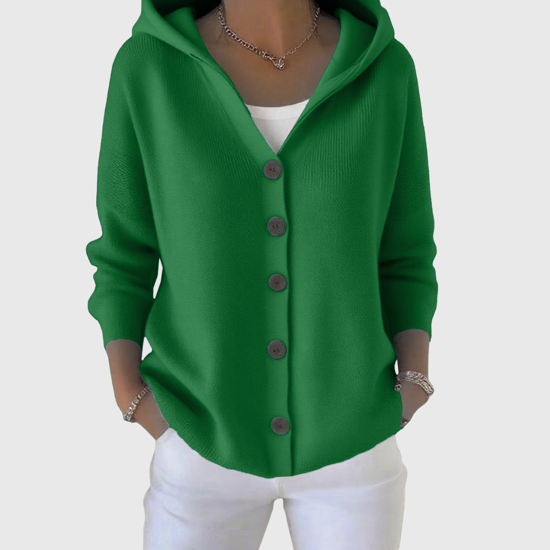Women's Hooded Button Cardigan