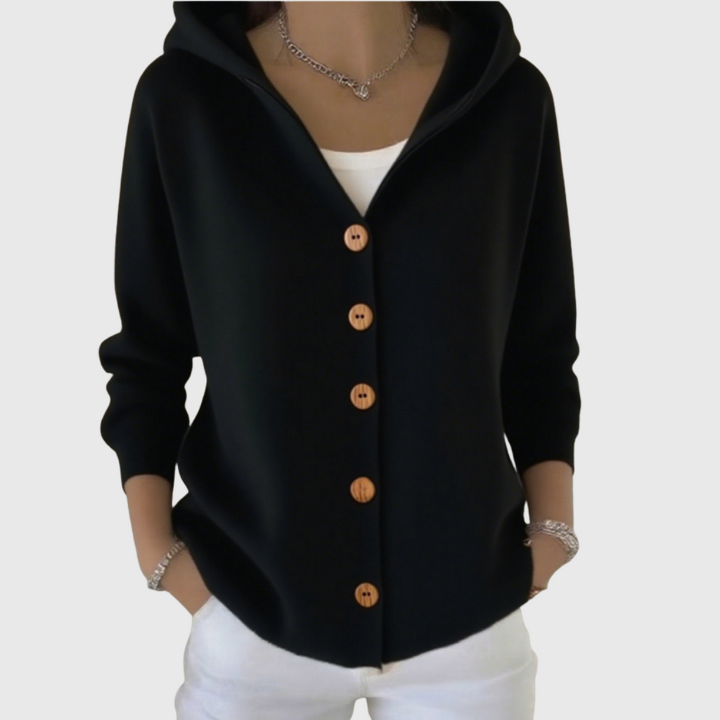 Women's Hooded Button Cardigan