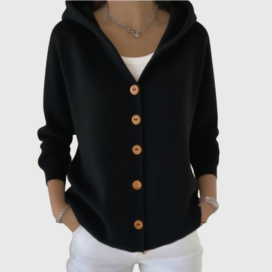 Women's Hooded Button Cardigan